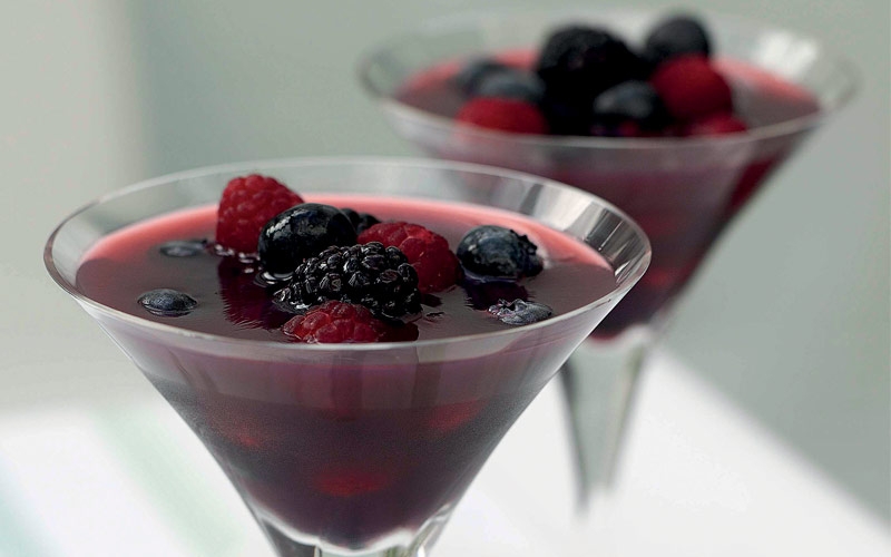 هلام التوت الأزرق والأحمر