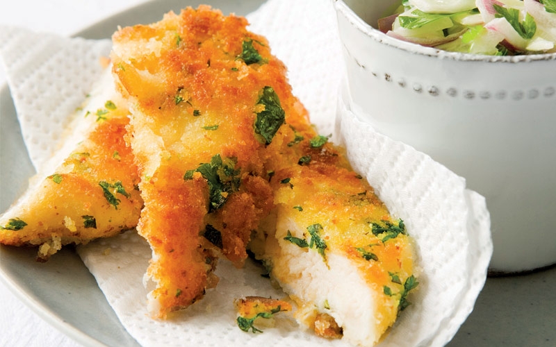 شنيتزل الدجاج بالأعشاب