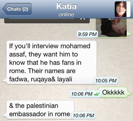 بالفيديو - محمد عساف يوجّه رسالة إلى معجبيه في السفارة الفلسطينية في روما