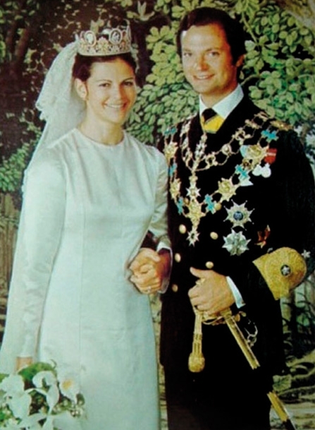 الملكة سيلفيا يوم زفافها