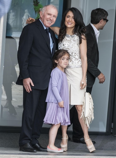 Salma Hayek with Francois Pinault and Valentina