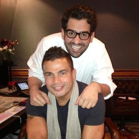 عمرو دياب وحسين الجسمي في الاستديو