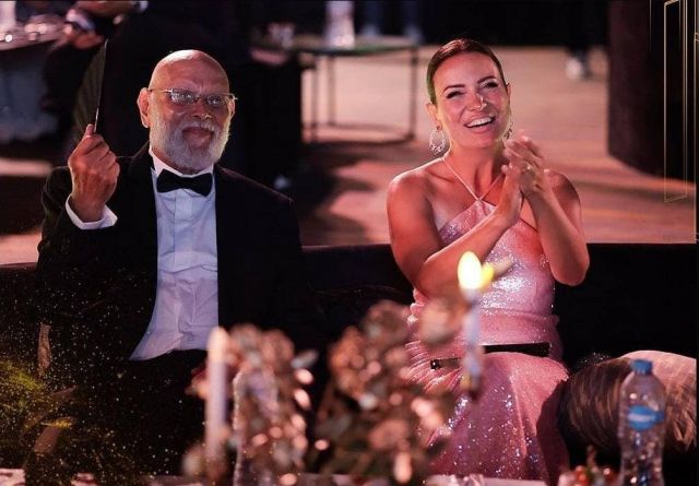 ريهام عبد الغفور مع والدها أشرف عبد الغفور في مهرجان الدراما