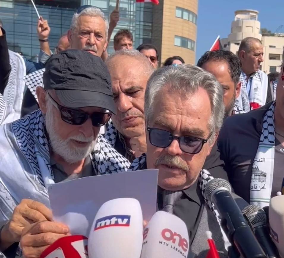 بالفيديو - نجوم لبنان في وقفة تضامنية مع أهالي غزة