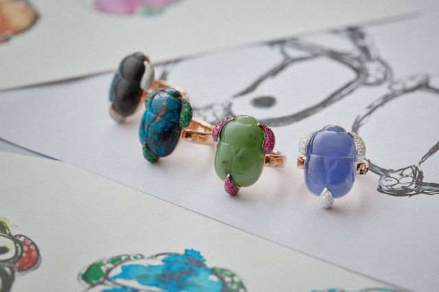 POMELLATO تطلق مجموعة مصغّرة من خواتم الخنفساء الفريدة من نوعها: مرصّعة بتشكيلات قوية من الأحجار الكريمة