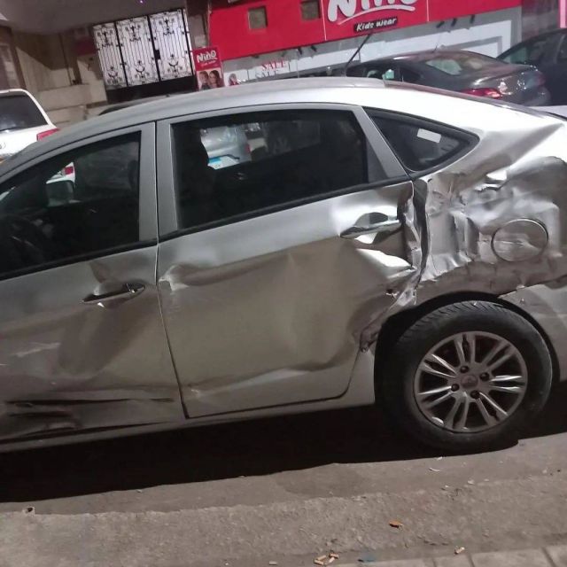 سيارة دينا المصري بعد الحادث