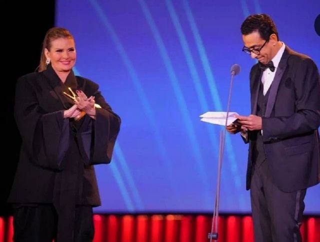 يسرا مع مروان حامد في حفل افتتاح مهرجان الجونة