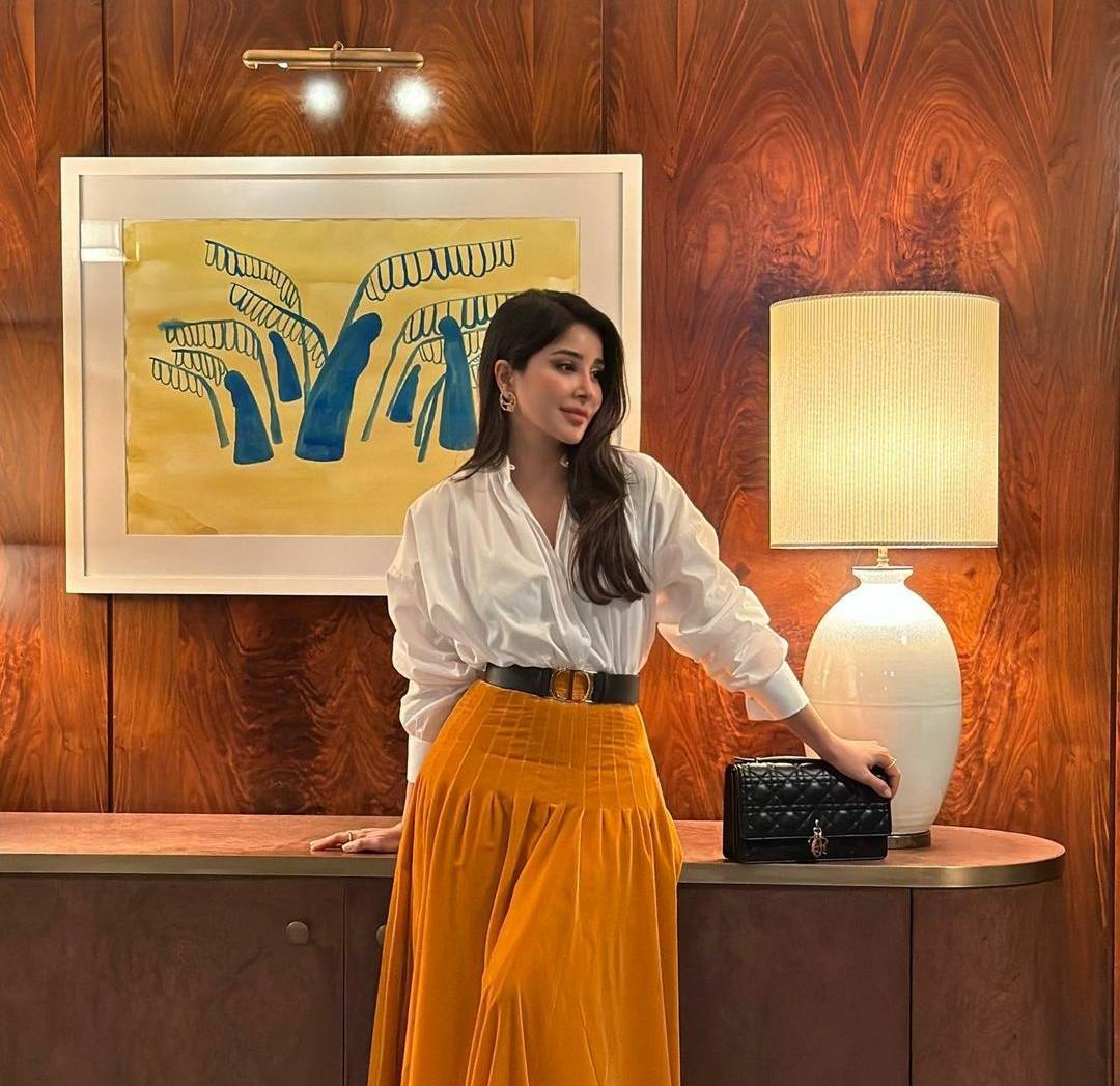 اسيل عمران تتألق بالأبيض والأسود بفستان من Dior