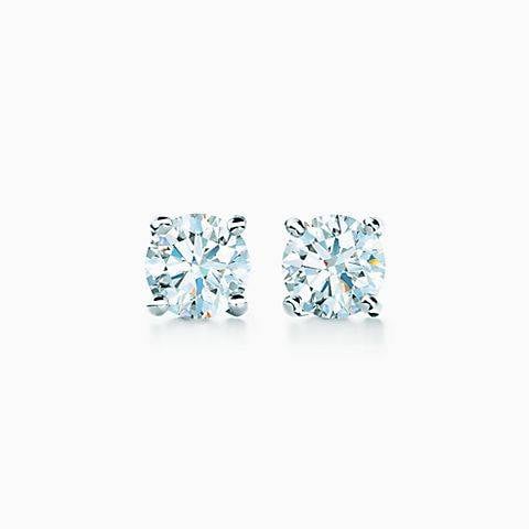 Tiffany Solitaire Diamond Earrings in Platinum  