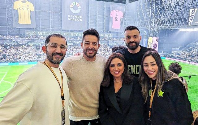 بالصور - أنغام وحماقي وحلمي يلتقون تركي آل الشيخ في بطولة كأس موسم الرياض