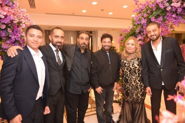 حميد الشاعري وحسام حسني في زفاف ابنة حنان