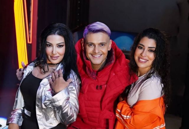 سمية الخشاب ورامز جلال وآيتن عامر في كواليس الحلقة