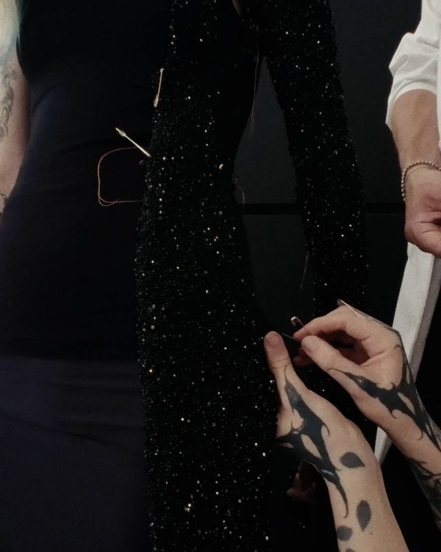 BALENCIAGA 53RD COUTURE MAKING OF IMAGES BEADED DRESS 