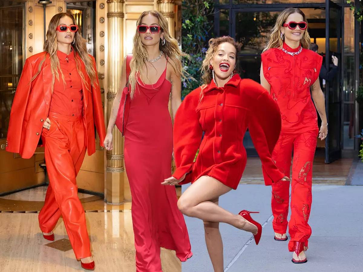 ريتا أورا ناريّة بست إطلالات حمراء