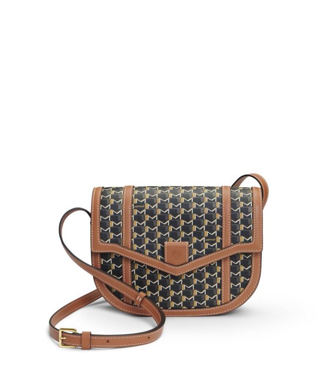 SAC BESACE Contrasted Stitching Marron V1 Front