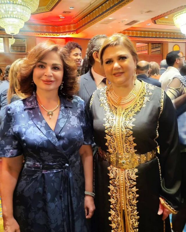 إلهام شاهين وحرم السفير المغربي في مصر