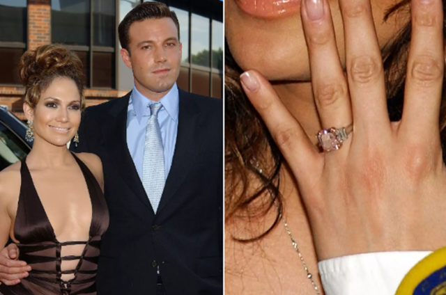 خاتم بن أفليك في الخطوبة الأولى