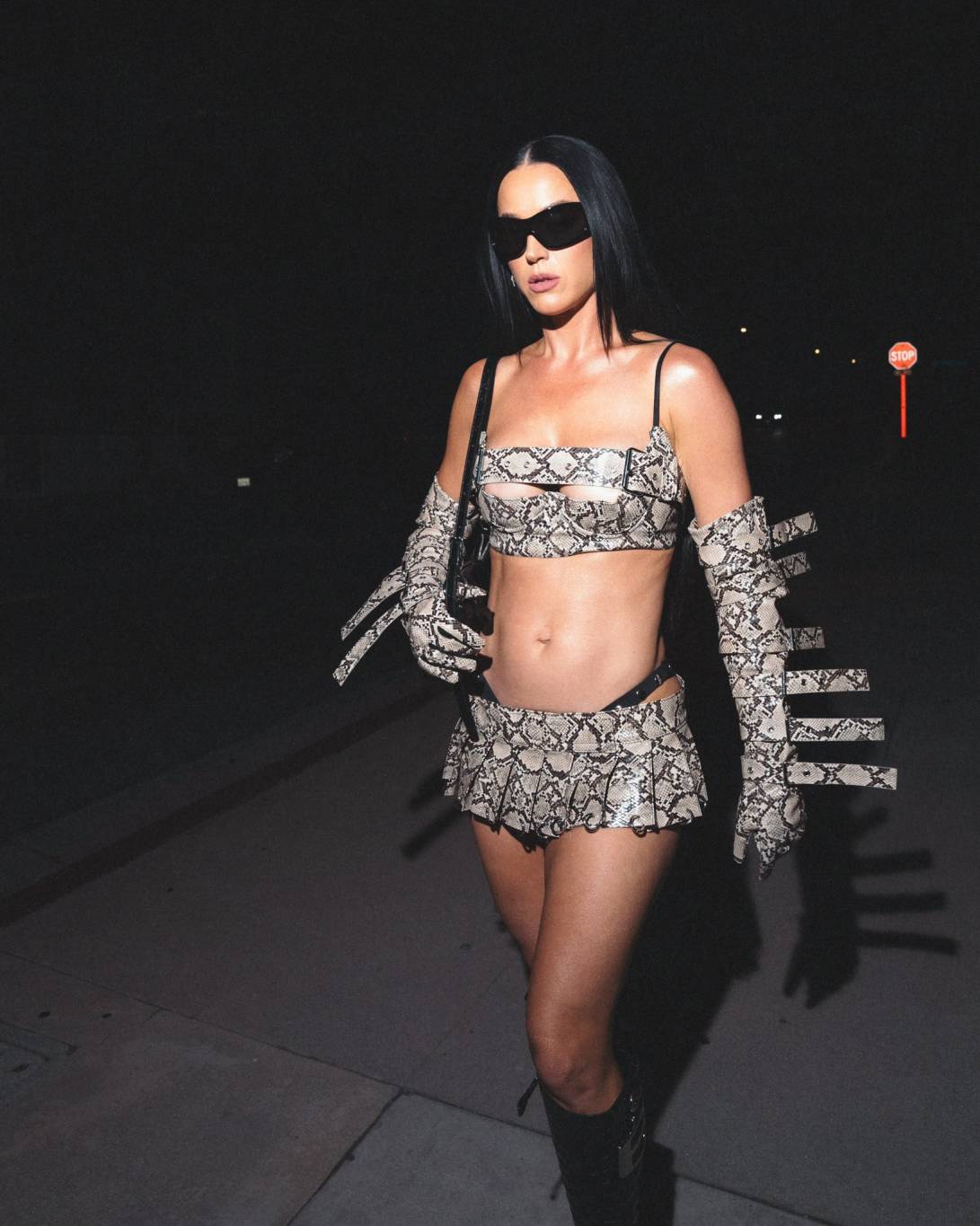 كاتي بيري ترّوج لألبومها بإطلالة جلد الثعبان بالكامل