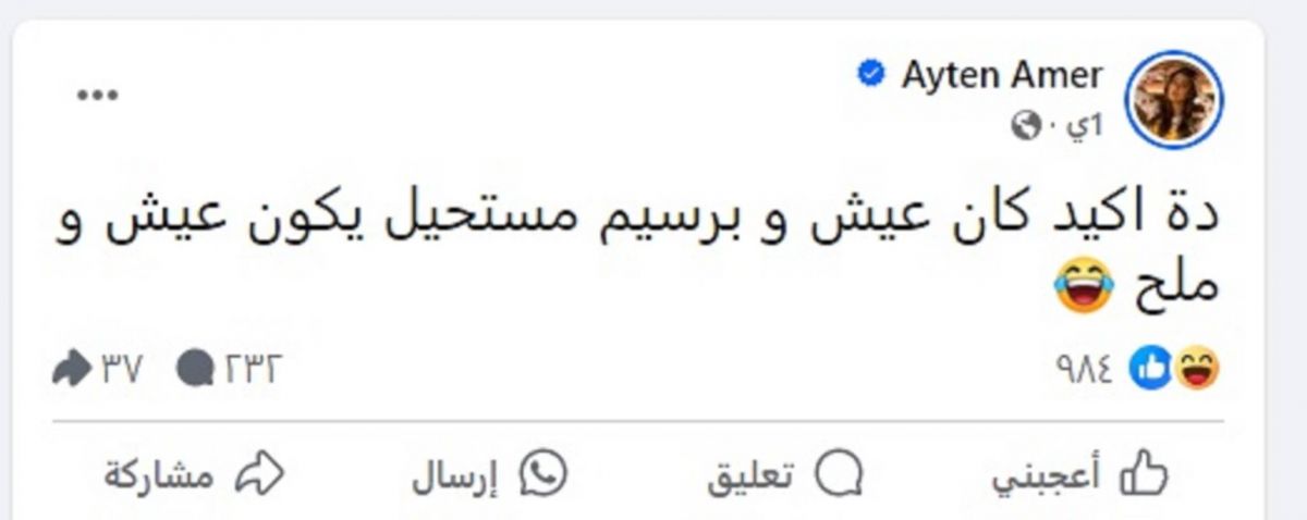 منشور آيتن عامر منشور آيتن عامر