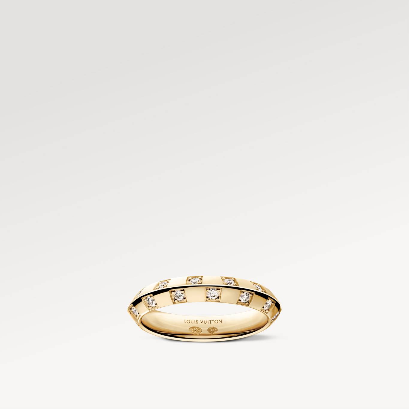 LE DAMIER DE LOUIS VUITTON YELLOW GOLD DIAMONDS RING