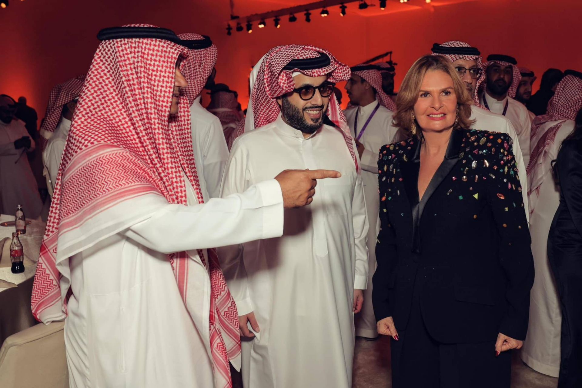 يسرا والمستشار تركي آل الشيخ خلال حضورهما افتتاح الاستوديوهات يسرا والمستشار تركي آل الشيخ خلال حضورهما افتتاح الاستوديوهات