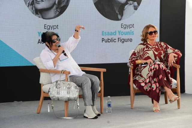 يسرا وإسعاد يونس في ندوة الجونة
