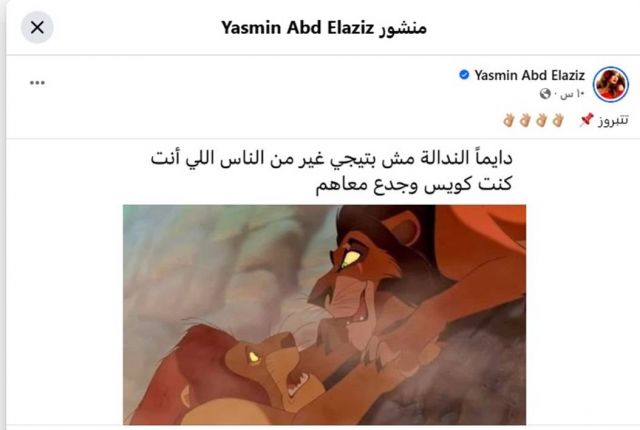 منشور ياسمين عبد العزيز