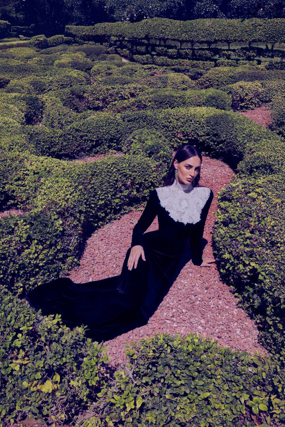 أقراط وفستان مع ياقة من الدانتيل من Dior أقراط وفستان مع ياقة من الدانتيل من Dior