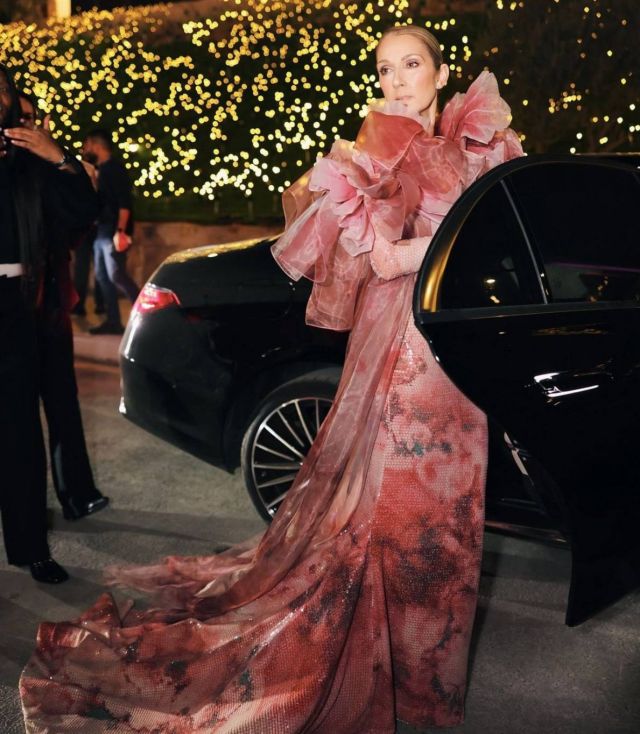 سيلين ديون عند وصولها إلى الحفل