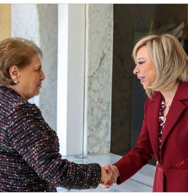 السيدة الأولى نعمت عون وزوجة الرئيس السابق ميشال عون، السيدة نادية الشامي عون 