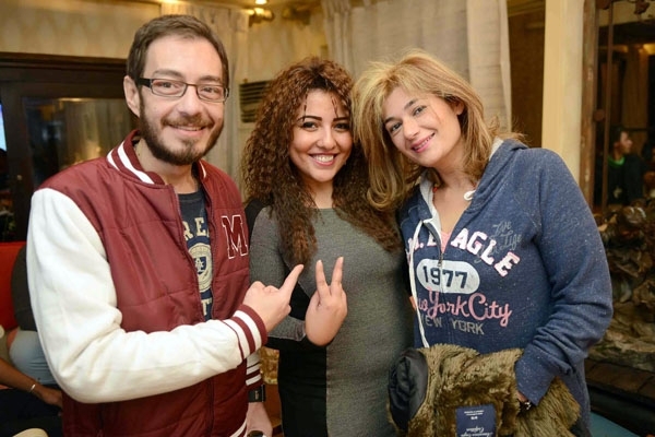  مي كساب وأحمد زاهر وزوجته