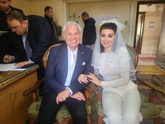 أروى جودة وزوجها بعد عقد القران