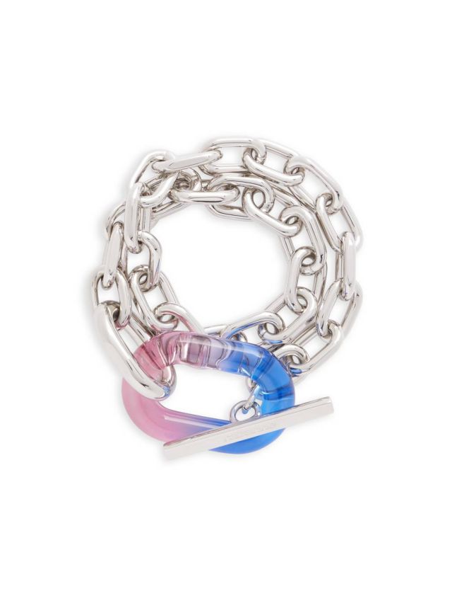 Tie and dye blue and pink double XL Link bracelet 490€