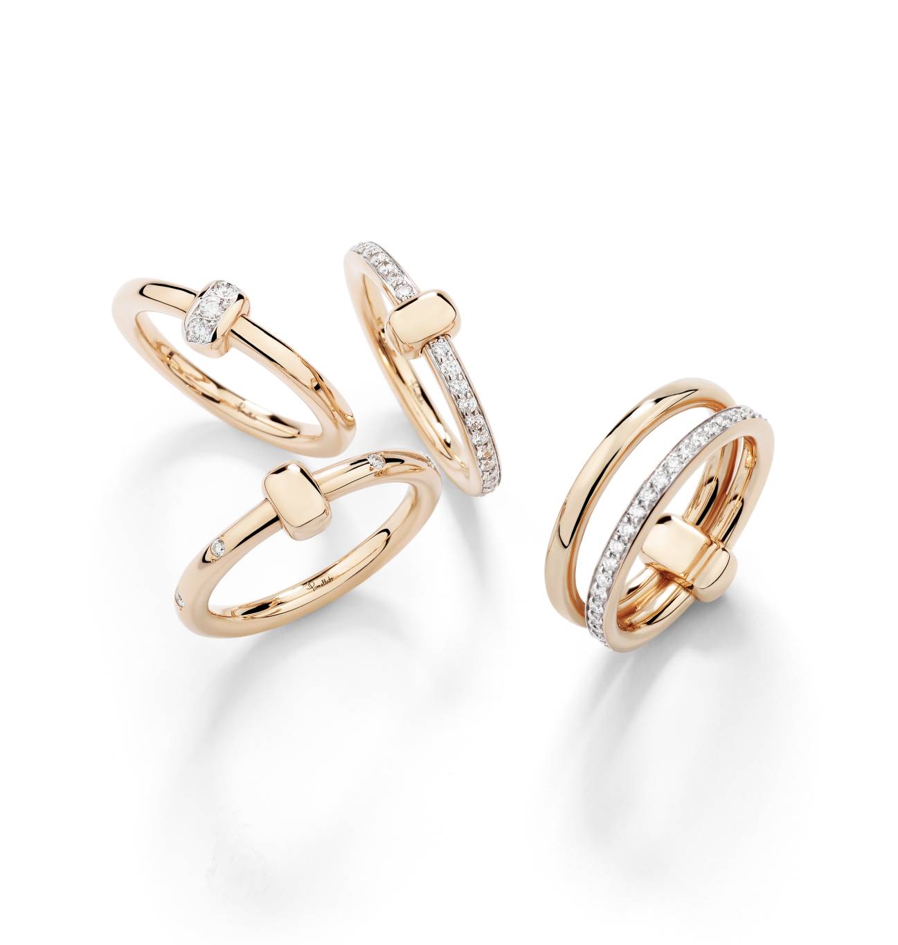 POMELLATO TOGETHER COLLECTION RINGS IN ROSE GOLD WITH DIAMONDS POMELLATO TOGETHER COLLECTION RINGS IN ROSE GOLD WITH DIAMONDS