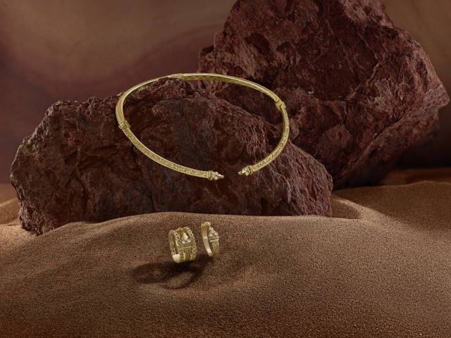 Tribal Calligraphy Choker - Stackable Calligraphy Ring - Roman Chain Ring