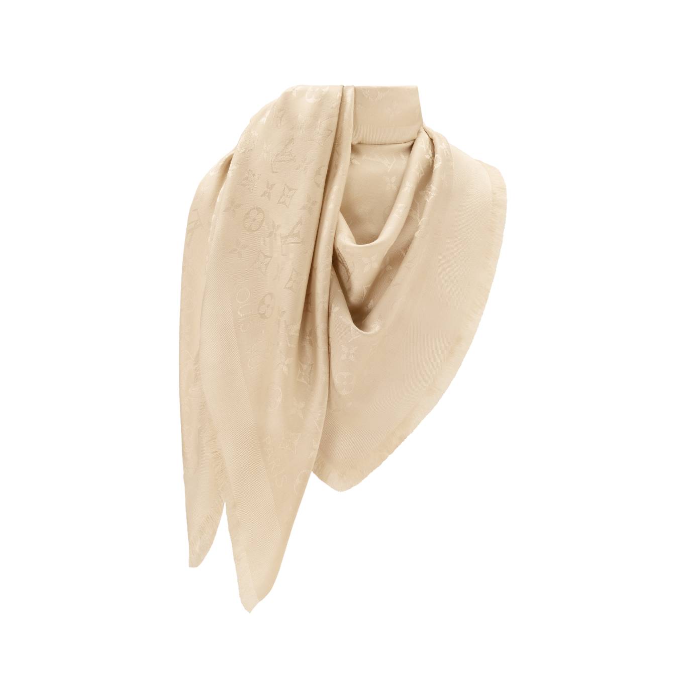 Ivory Monogram Classic Shawl Interior view Ivory Monogram Classic Shawl Interior view