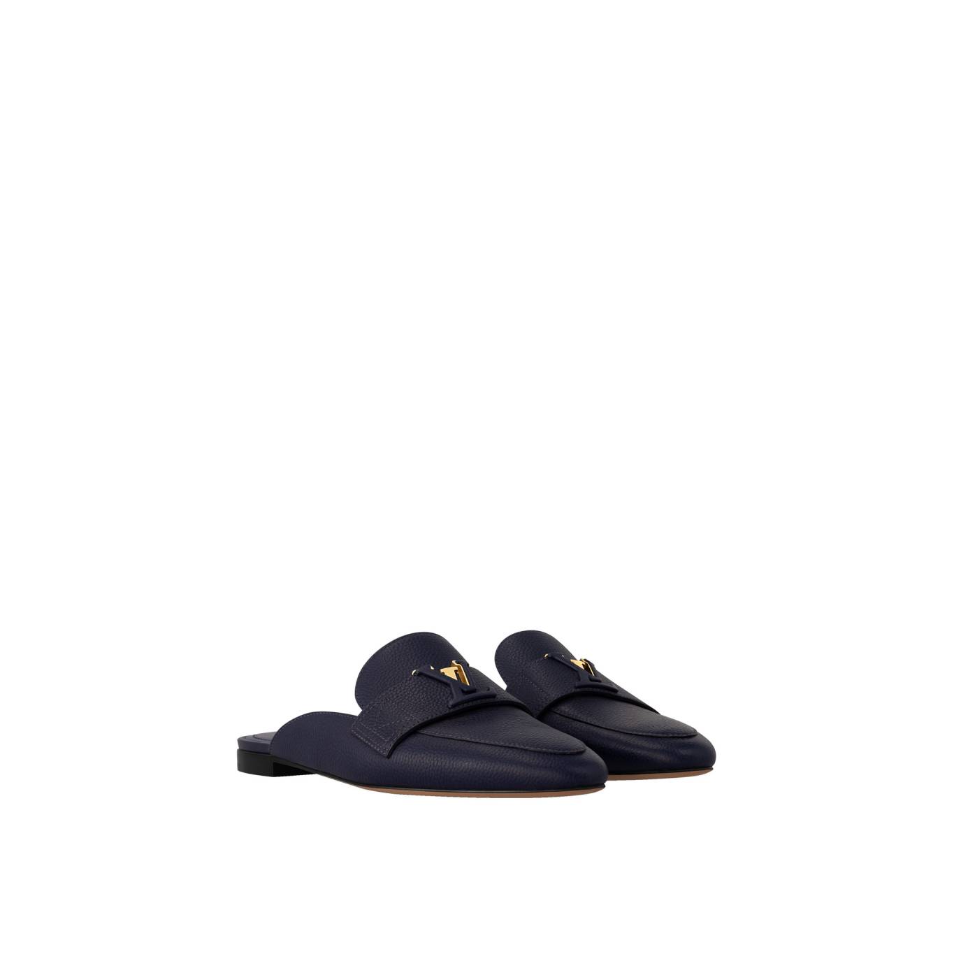 SAPHIR GRAINED CALF LEATHER FLAT MULE SAPHIR GRAINED CALF LEATHER FLAT MULE