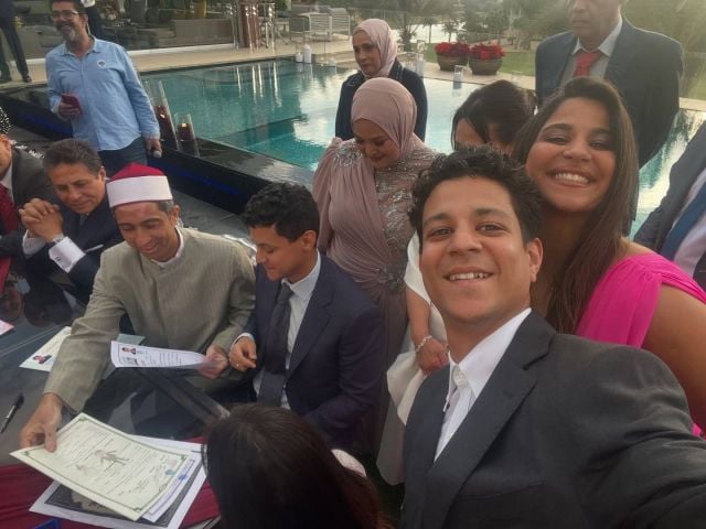 أحمد داش لحظة عقد قران شقيقه كريم