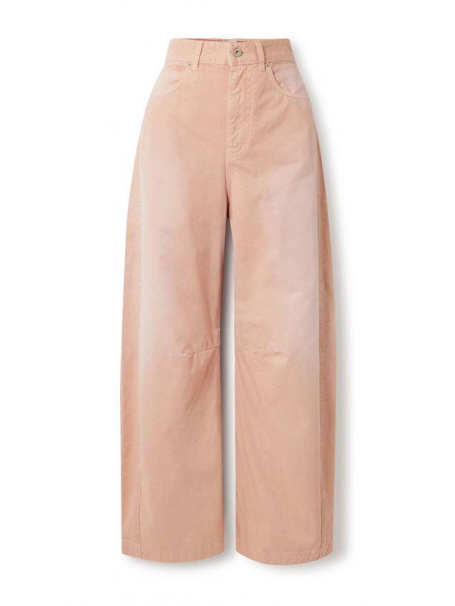 Loewe - + Paula's Ibiza paneled mid-rise barrel-leg jeans 