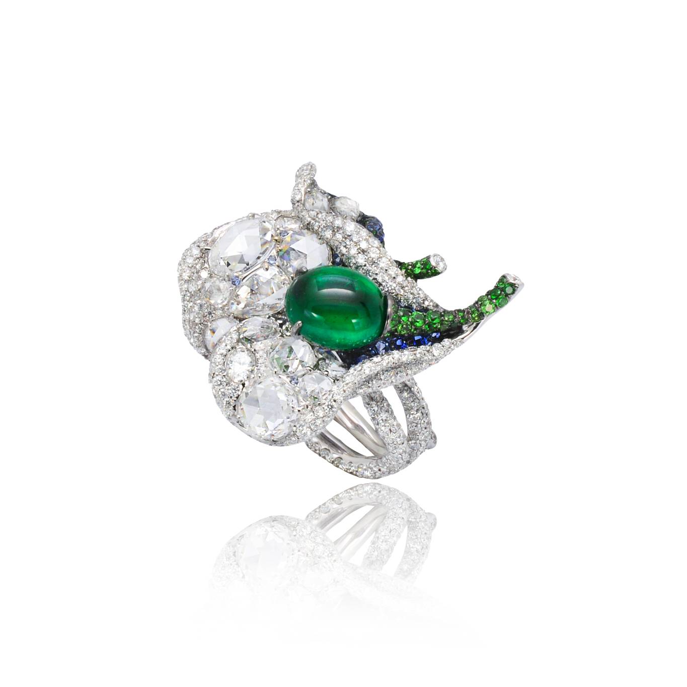 White Label Collection Emerald Flora Ring White Label Collection Emerald Flora Ring