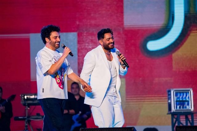 تامر حسني مع حميد الشاعري في الحفل