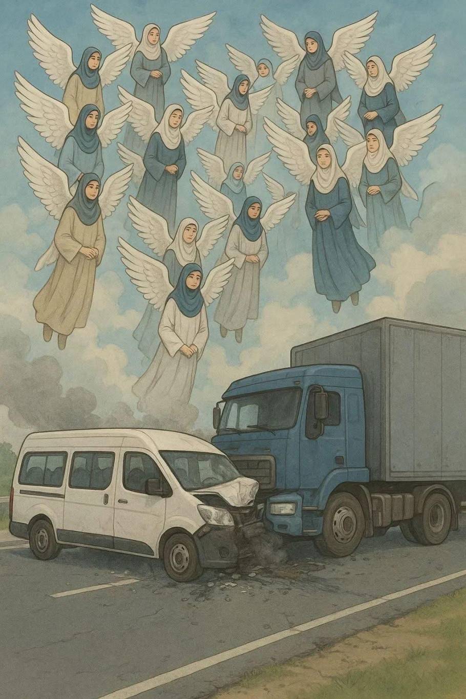 رسم تخيلي لحادث الطريق الإقليمي رسم تخيلي لحادث الطريق الإقليمي