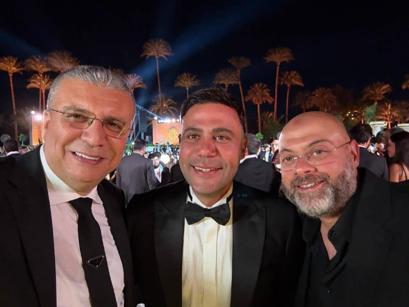 محمد إمام وعمرو الليثي ومعتز التوني في الحفل محمد إمام وعمرو الليثي ومعتز التوني في الحفل