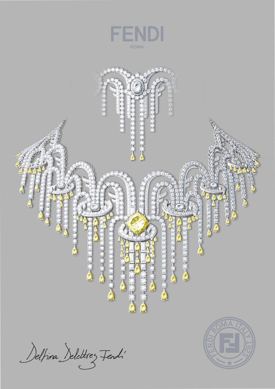 FENDI High Jewellery 2025 Eaux d'Artifice_Gouache_Anniversary Necklace Eaux d'Artifice FENDI High Jewellery 2025 Eaux d'Artifice_Gouache_Anniversary Necklace Eaux d'Artifice