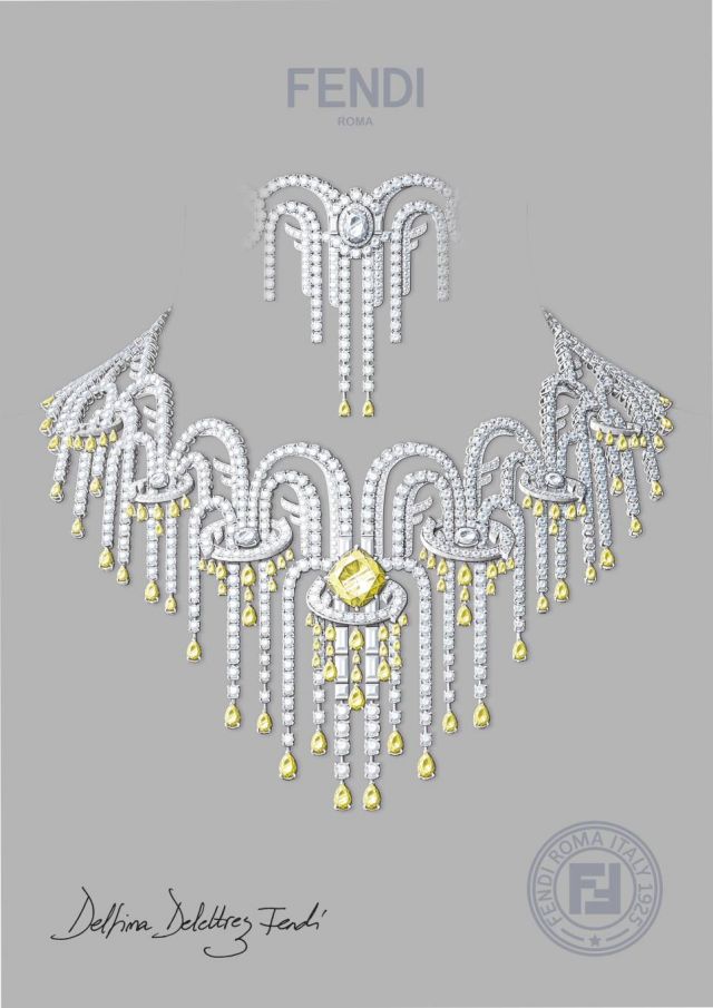 FENDI High Jewellery 2025 Eaux d'Artifice_Gouache_Anniversary Necklace Eaux d'Artifice