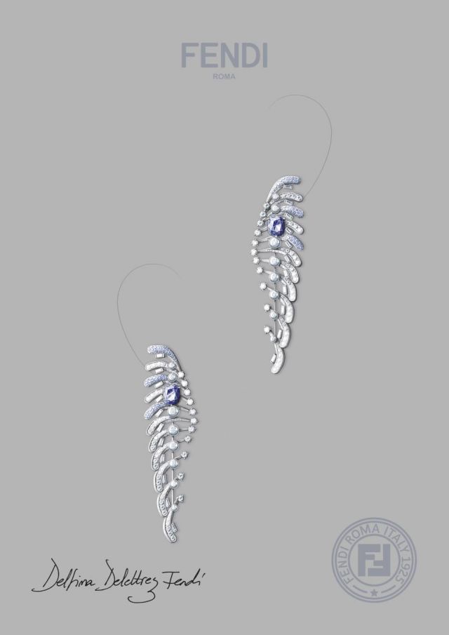 FENDI High Jewellery 2025 Eaux d'Artifice_Gouache_Cento Earrings
