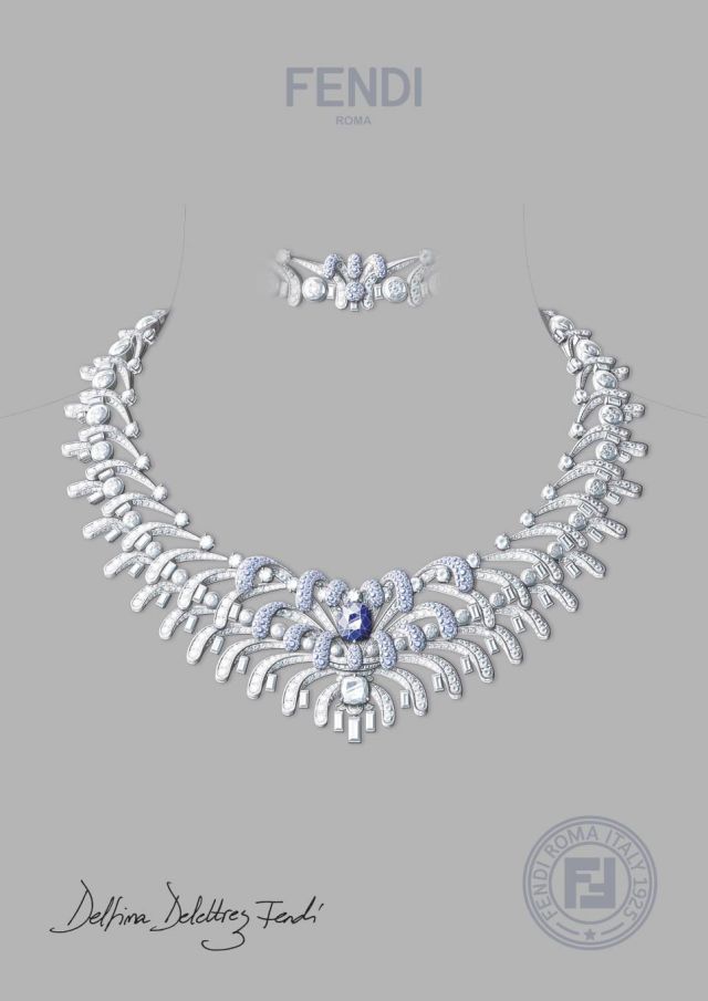 FENDI High Jewellery 2025 Eaux d'Artifice_Gouache_Cento Necklace