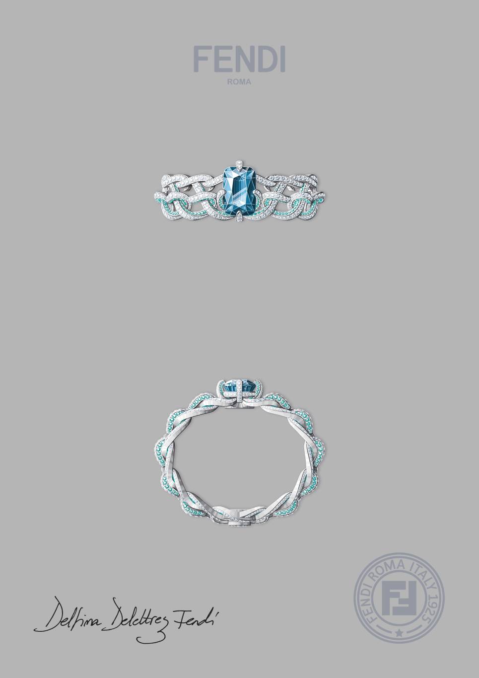 FENDI High Jewellery 2025 Eaux d'Artifice_Gouache_Ovato Bracelet FENDI High Jewellery 2025 Eaux d'Artifice_Gouache_Ovato Bracelet