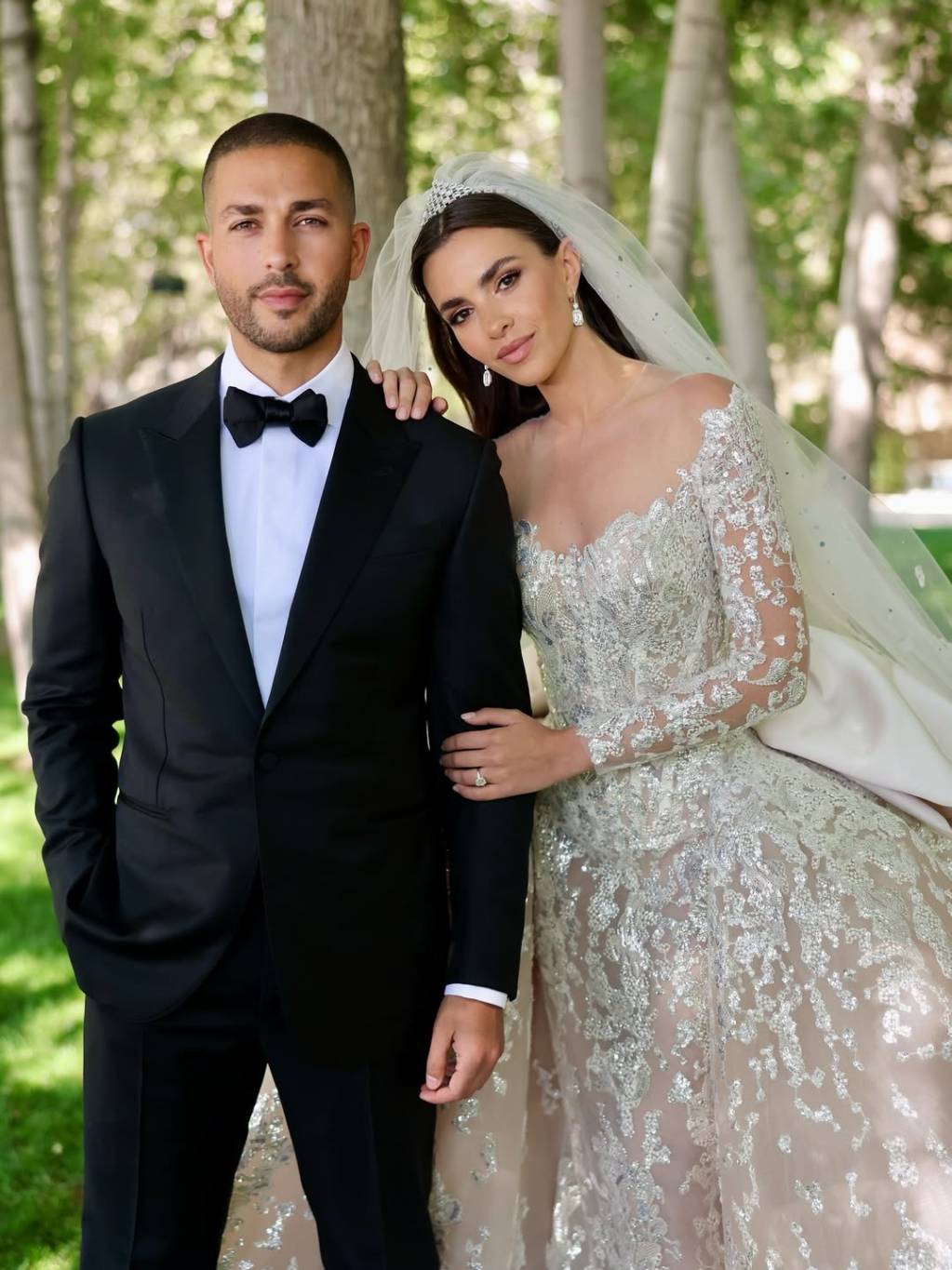 زين قطامي بفستان الزفاف إلى سيليو صعب... بتفصيلات يدوية رائعة من إيلي صعب