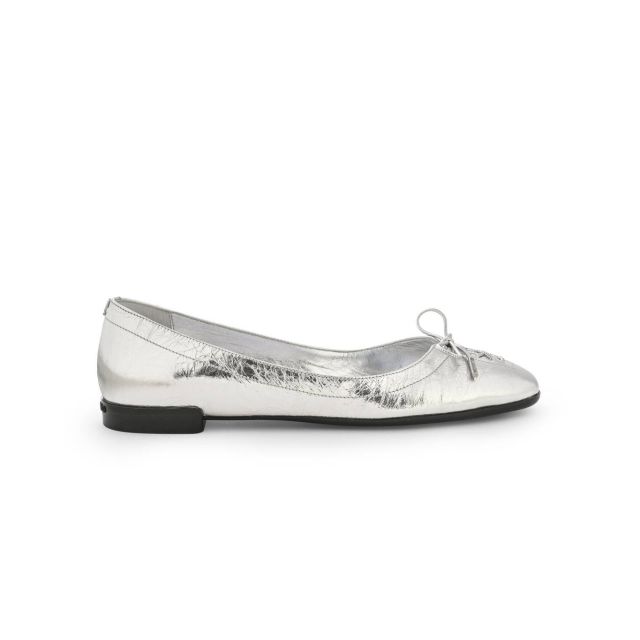 SCARLETT BALLERINA  VINTAGE METALLIC LEATHER  SILVER